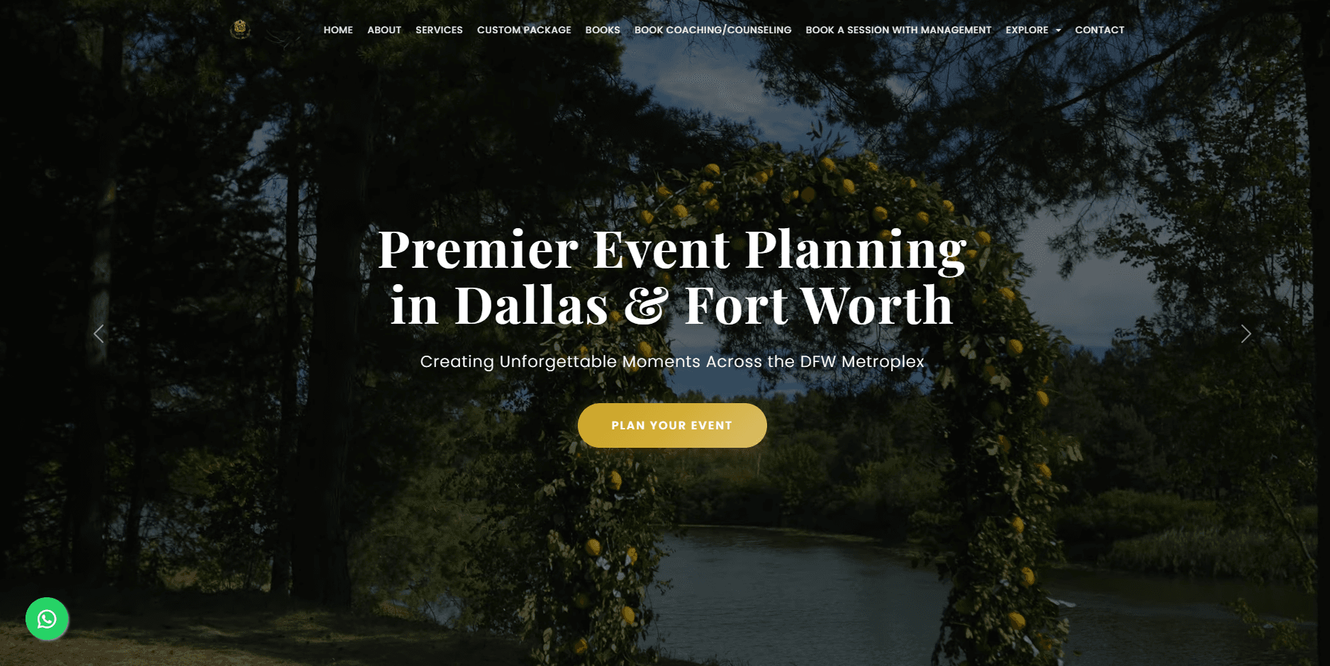 SNS Events website homepage